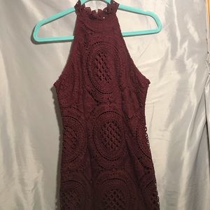 Maroon Lace Dress